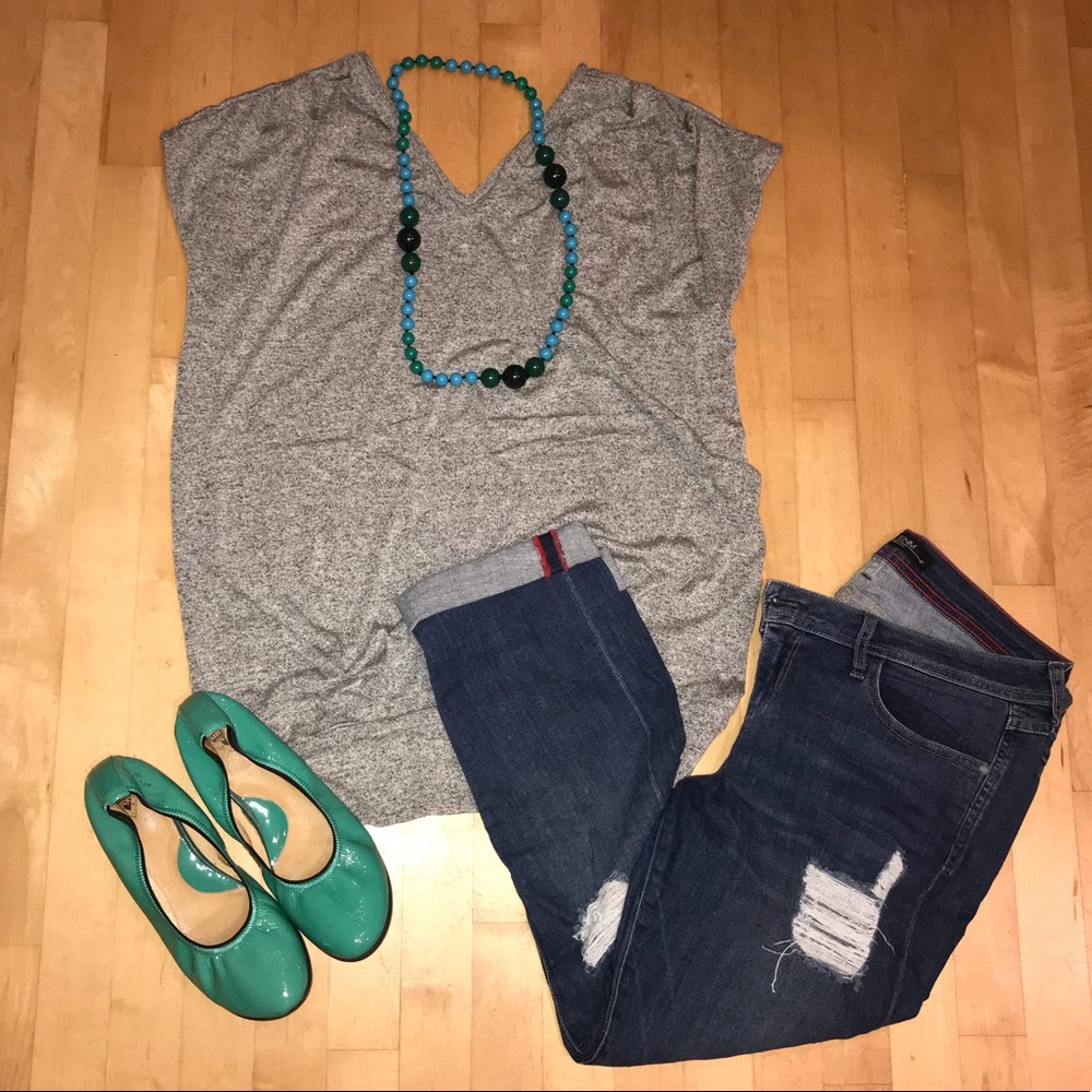 Dolman knit top with banded bottom